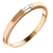 14K Rose 1/10 CT Diamond Accented Band